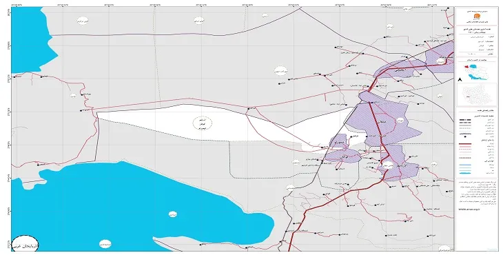 نقشه با کیفیت روستاهای شهرستان آذرشهر