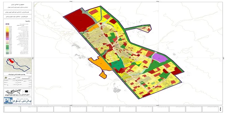 نقشه کاربری اراضی شهر قرچک | با کیفیت بالا